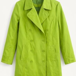 Liz Claiborne Vibrant Green Trench Coat